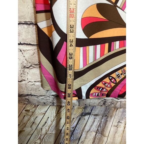 Etcetera Midi Dress Womens 6 Pink Retro Florals Shift Long Sleeve Stretch - Picture 13 of 15